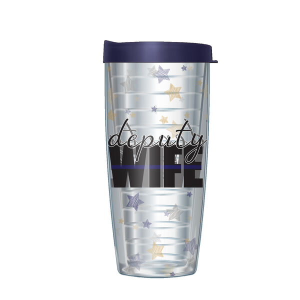 22oz Tumbler - Deputy?s Wife with a Five Point Star w/ Blue Lid 08-11788