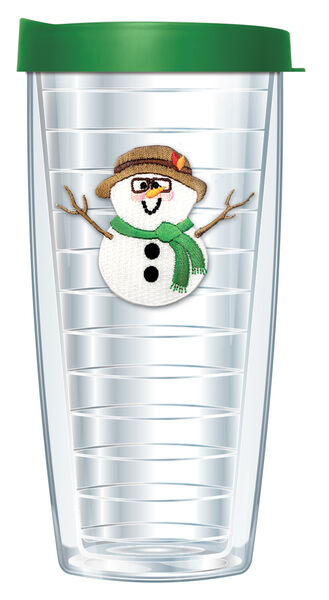 16oz Short Tumbler - Snowfriends-Fedora Patch without lid 01-118