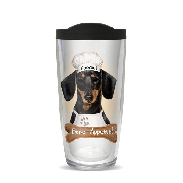 16oz Short Tumbler - Dachshund Black without lid 01-11812