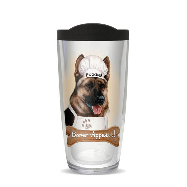 16oz Short Tumbler - German Shepherd Chef without lid 01-11816