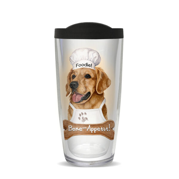 22oz Tumbler - Golden Retriever Chef w/ Black Lid 08-11818