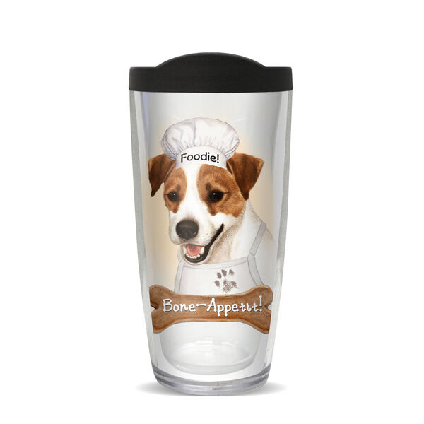 16oz Tumbler - Jack Russel w/ Black Lid 02-11822