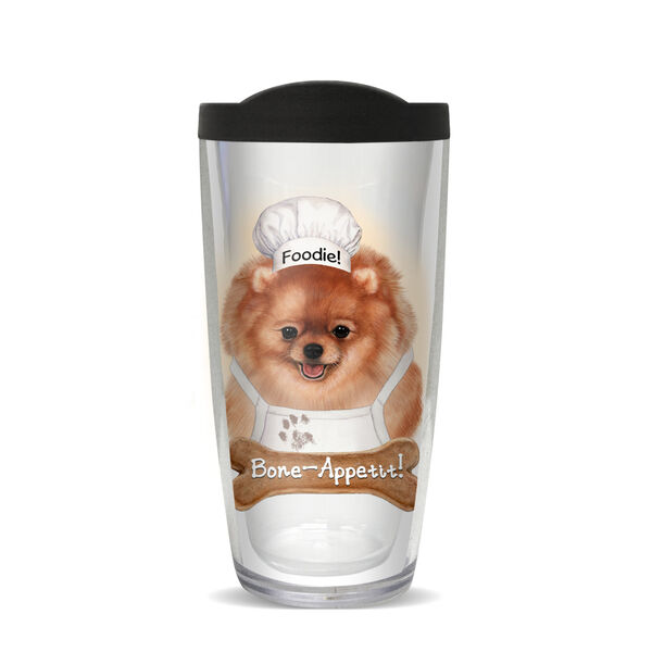 22oz Tumbler - Pomeranian w/ Black Lid 08-11831