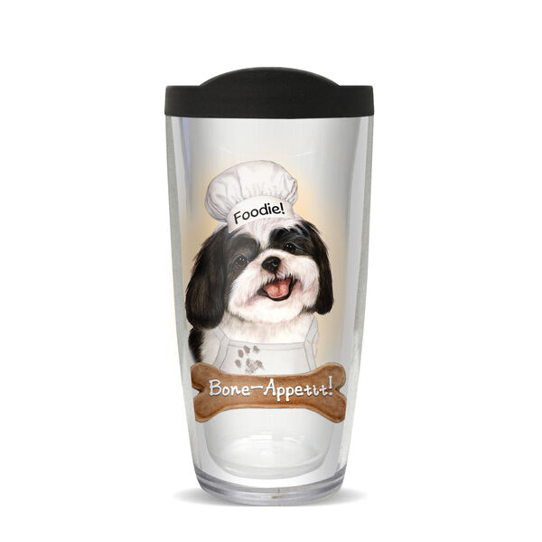 28oz Mega Tumbler - Shih Tzu Black & White w/ Black Lid H2-11841