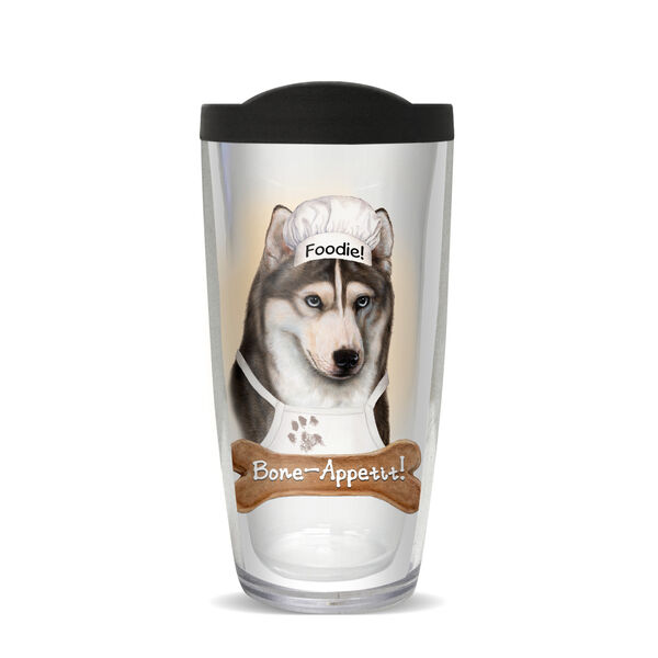 28oz Mega Tumbler - Siberian Husky w/ Black Lid H2-11843