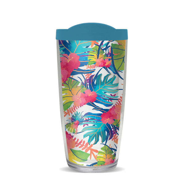 24oz Flareside Tumbler - Tropical Leaves w/ Black Lid 24F-11859