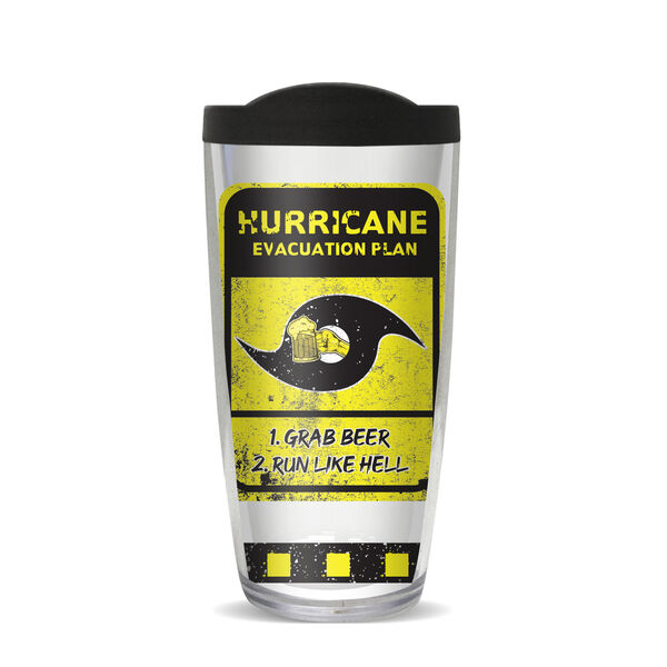 28oz Sport Tumbler - Hurricane Evacuation Plan Yellow w/ Gray Lid ST-11884