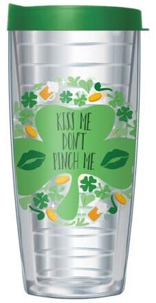 28oz Sport Tumbler - Kiss Me, Don't Pinch Me w/ Gray Lid ST-11911