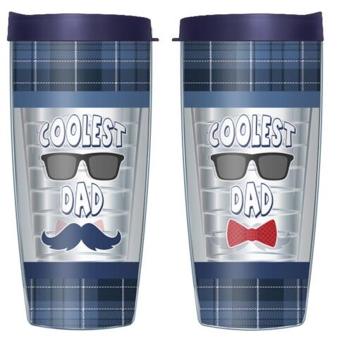 16oz Tumbler - Coolest Dad w/ Navy Lid 02-11921