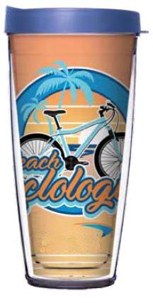 28oz Mega Tumbler - Beach Cyclologist w/ Blue Lid H2-11931