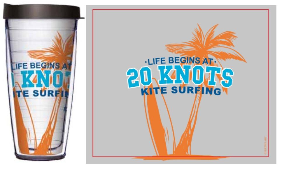 28oz Mega Tumbler - Life Begins at 20 Knots w/ Blue Lid H2-11939