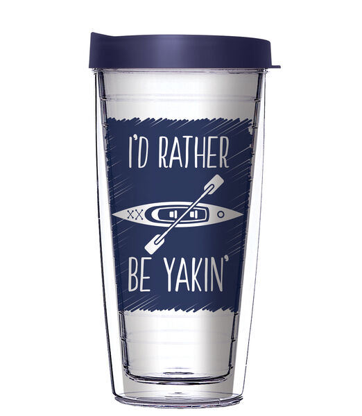 16oz Tumbler - I'd Rather Be Yakin' w/ Navy Lid 02-11942