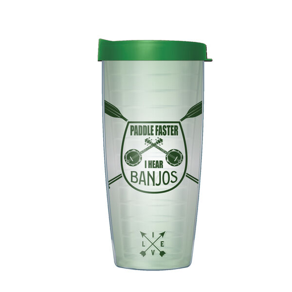 22oz Tumbler - Paddle Quick, When You Hear Banjo's w/ Emerald Green Lid 08-11953