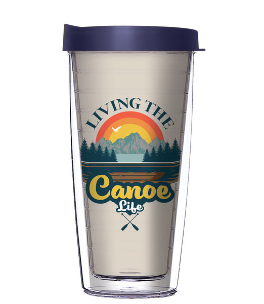 22oz Tumbler - Livin' the Canoe Life w/ Navy Lid 08-11956