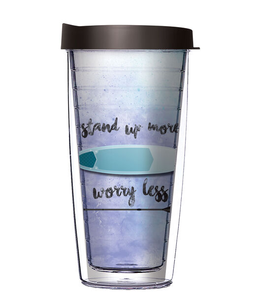 28oz Mega Tumbler - Stand Up More Worry Less w/ Black Lid H2-11960