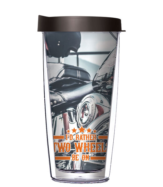 28oz Mega Tumbler - I'd Rather Be on Two Wheels w/ Black Lid H2-11961