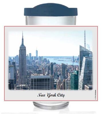 28oz Sport Tumbler - New York City Skyline w/ Empire State Bldg w/ Gray Lid ST-11965