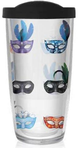 24oz Flareside Tumbler - Fancy Masks w/ Black Lid 24F-11967