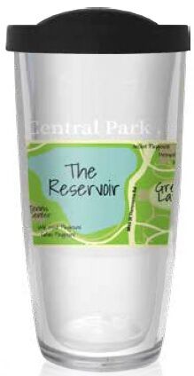 16oz Tumbler - NYC Central Park Map w/ Black Lid 02-11969