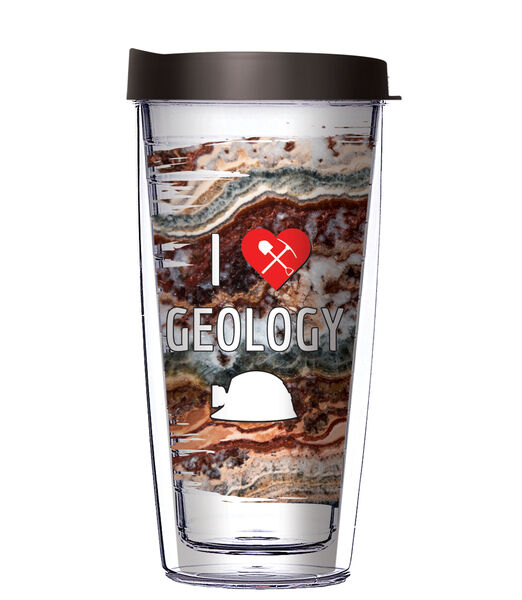 22oz Tumbler - I Heart Geology w/ Black Lid 08-11976