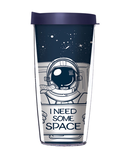 24oz Flareside Tumbler - I Need My Space (Astronaut Helmet Image) w/ Blue Lid 24F-11979