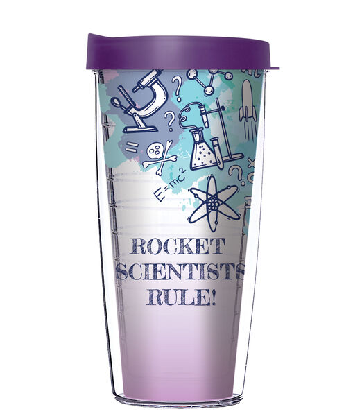 22oz Tumbler - Rocket Scientists Rule w/ Purple Lid 08-11980