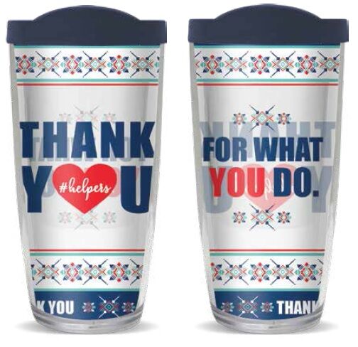 22oz Tumbler - Thank You Essential Workers w/ Navy Lid 08-11988