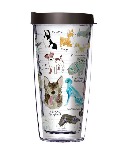 22oz Tumbler - Dog Breed w/ Black Lid 08-12007