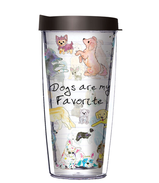 28oz Mega Tumbler - Dogs Are My Favorite w/ Black Lid H2-12008