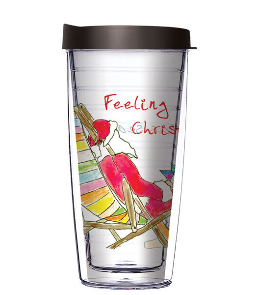 28oz Mega Tumbler - Feeling Christmas Sea w/ Red Lid H2-12009