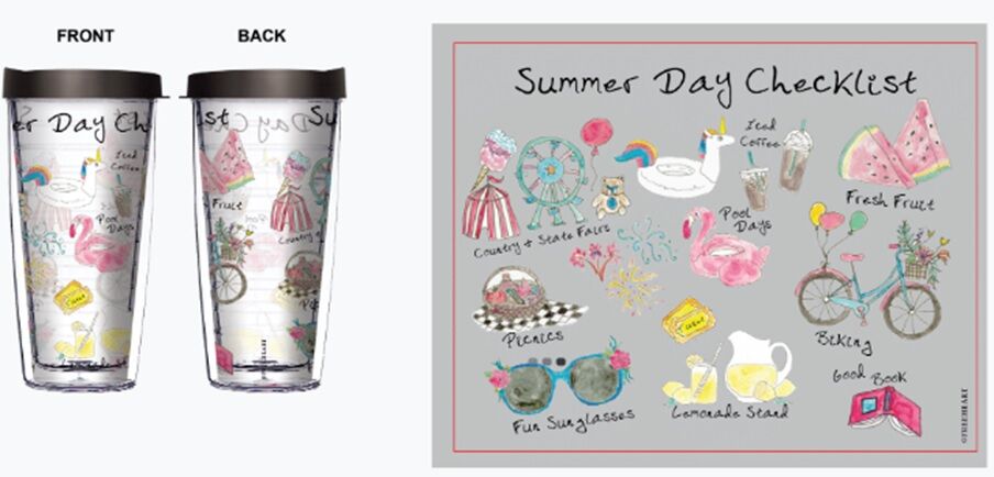 16oz Tumbler - Summer Day w/ Black Lid 02-12023