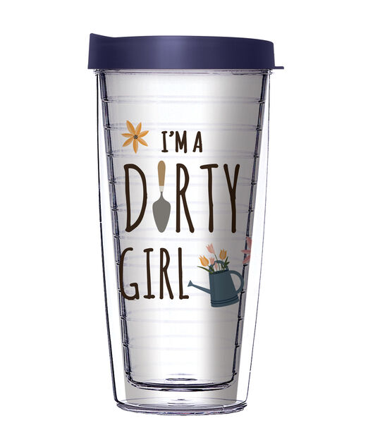 22oz Tumbler - I'm a Dirty Girl w/ Navy Lid 08-12032