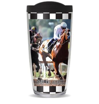 18oz Handle Mug - Land of Horses w/ Black Lid 06-12048