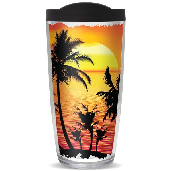 28oz Sport Tumbler - Palm Trees in Paradise w/ Gray Lid ST-12053