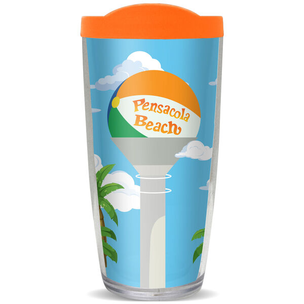 28oz Sport Tumbler - Pensacola Beach Ball w/ Gray Lid ST-12060