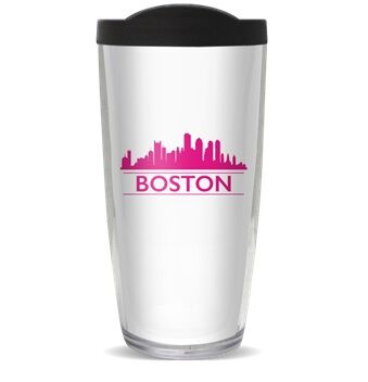 22oz Tumbler - Boston Skyline Silhouette w/ Black Lid 08-12062