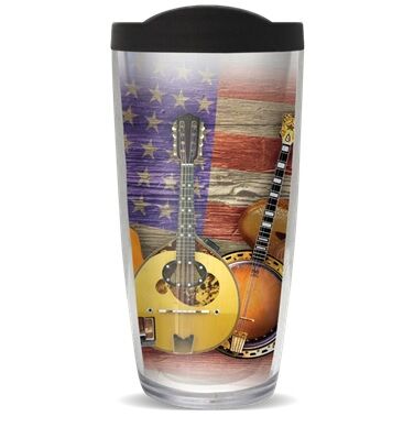 28oz Mega Tumbler - Country Music RWB w/ Black Lid H2-12065