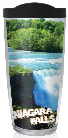 24oz Flareside Tumbler - Niagara Falls USA Side w/ Black Lid 24F-12082