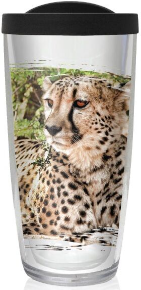 16oz Tumbler - Leopard w/ Black Lid 02-12097