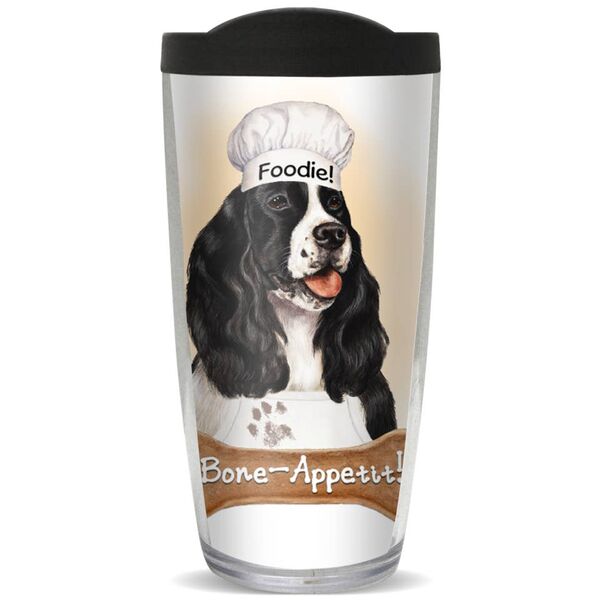 22oz Tumbler - Springer Spaniel Black w/ Black Lid 08-12098