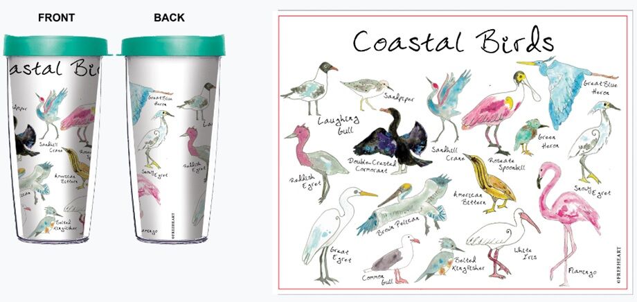 28oz Sport Tumbler - Coastal Birds w/ Gray Lid ST-12100