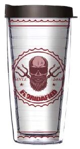 18oz Handle Mug - Floridafied Skull Trident Sunglasses w/ Black Lid 06-12105