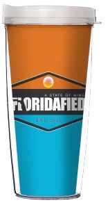 24oz Flareside Tumbler - Floridafied Orange & Blue State of Mind w/ Black Lid 24F-12106