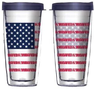 24oz Flareside Tumbler - Floridafied USA Flag w/ Blue Lid 24F-12111