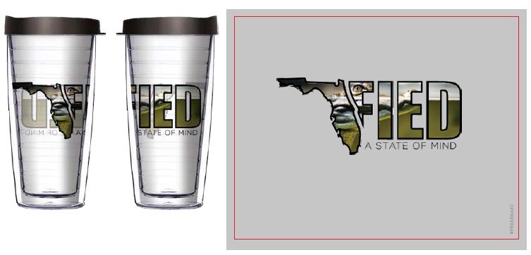 16oz Short Tumbler - Floridafied Gator Overlay without lid 01-12112