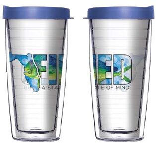 22oz Tumbler - Floridafied Dorado Overlay w/ Blue Lid 08-12113