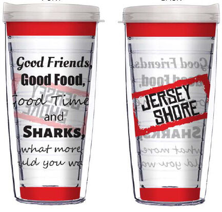 24oz Flareside Tumbler - Good Food, Good Friends & Sharks w/ Red Lid 24F-12118