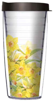 16oz Short Tumbler - Daffodils without lid 01-12121