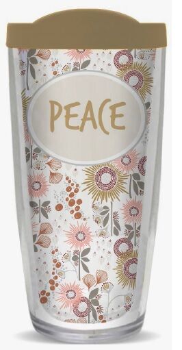 16oz Tumbler - Bella Peace w/ Black Lid 02-12172