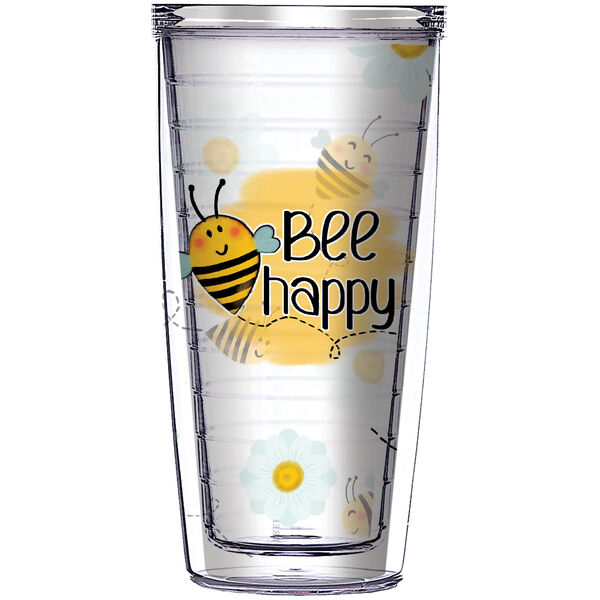 28oz Sport Tumbler - Bee Happy w/ Gray Lid ST-12234